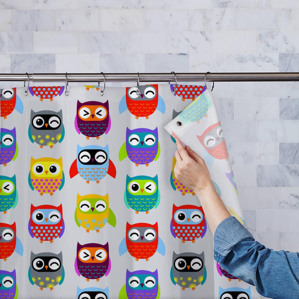 Owls Pattern D2 Washable Waterproof Shower Curtain-Shower Curtains-CUR_SH_EL-IC 5016616 IC 5016616, Animals, Animated Cartoons, Art and Paintings, Baby, Birds, Caricature, Cartoons, Children, Drawing, Fashion, Illustrations, Kids, Modern Art, Nature, Patterns, Pets, Scenic, Signs, Signs and Symbols, owls, pattern, d2, washable, waterproof, polyester, shower, curtain, eyelets, art, artistic, background, beauty, bird, cartoon, child, childish, color, colorful, cute, decoration, design, doll, emoji, emotion, f