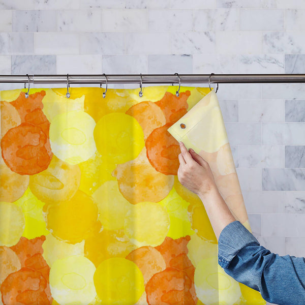 Watercolor Art Washable Waterproof Shower Curtain-Shower Curtains-CUR_SH_EL-IC 5016619 IC 5016619, Abstract Expressionism, Abstracts, Art and Paintings, Circle, Decorative, Dots, Fashion, Geometric, Geometric Abstraction, Illustrations, Paintings, Patterns, Semi Abstract, Splatter, Watercolour, watercolor, art, washable, waterproof, polyester, shower, curtain, eyelets, orange, pattern, splash, abstract, amber, background, blob, blot, deep, dot, drop, droplet, frame, grunge, ink, isolated, light, yellow, min