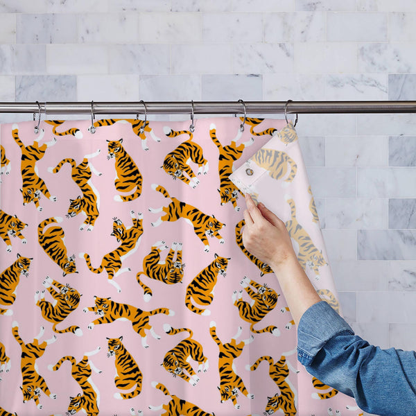 Baby Tigers Washable Waterproof Shower Curtain-Shower Curtains-CUR_SH_EL-IC 5016620 IC 5016620, Ancient, Animals, Animated Cartoons, Art and Paintings, Bengali, Caricature, Cartoons, Digital, Digital Art, Drawing, Fashion, Graphic, Historical, Illustrations, Indian, Medieval, Modern Art, Nature, Patterns, Retro, Scenic, Signs, Signs and Symbols, Vintage, Wildlife, baby, tigers, washable, waterproof, polyester, shower, curtain, eyelets, tiger, pattern, vector, animal, seamless, repeat, circus, cute, backgrou