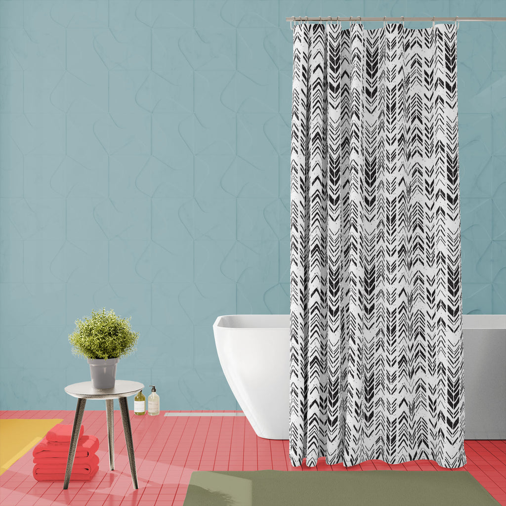 Monochrome Doodle D2 Washable Waterproof Shower Curtain-Shower Curtains-CUR_SH_EL-IC 5016623 IC 5016623, Abstract Expressionism, Abstracts, Ancient, Black, Black and White, Chevron, Culture, Decorative, Digital, Digital Art, Drawing, Ethnic, Fashion, Geometric, Geometric Abstraction, Graphic, Grid Art, Historical, Illustrations, Medieval, Modern Art, Patterns, Retro, Semi Abstract, Signs, Signs and Symbols, Sketches, Traditional, Tribal, Vintage, World Culture, monochrome, doodle, d2, washable, waterproof, 