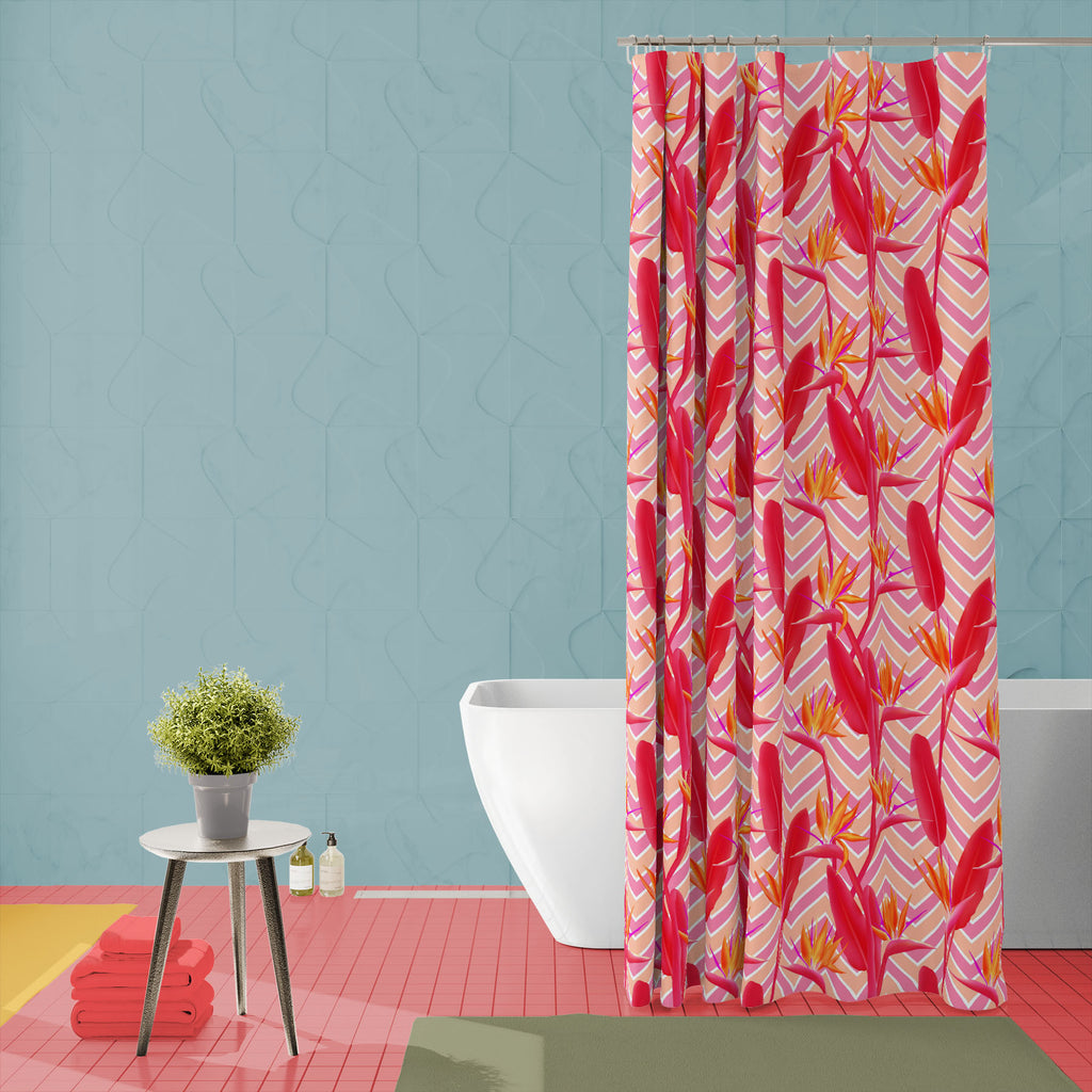 Bird of Paradise Tropical Crane Flower D2 Washable Waterproof Shower Curtain-Shower Curtains-CUR_SH_EL-IC 5016640 IC 5016640, African, Birds, Botanical, Drawing, Floral, Flowers, Geometric, Geometric Abstraction, Illustrations, Nature, Patterns, Scenic, Signs, Signs and Symbols, Stripes, Tropical, bird, of, paradise, crane, flower, d2, washable, waterproof, shower, curtain, backdrop, background, beautiful, bloom, blossom, bright, colorful, cute, decoration, design, exotic, fabric, jungle, leaves, leaf, natu