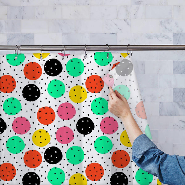 Hand-Drawn Polka Dots Washable Waterproof Shower Curtain-Shower Curtains-CUR_SH_EL-IC 5016659 IC 5016659, Abstract Expressionism, Abstracts, Ancient, Animated Cartoons, Art and Paintings, Black and White, Caricature, Cartoons, Circle, Decorative, Digital, Digital Art, Dots, Fashion, Geometric, Geometric Abstraction, Graphic, Historical, Illustrations, Medieval, Modern Art, Patterns, Retro, Semi Abstract, Signs, Signs and Symbols, Vintage, White, hand-drawn, polka, washable, waterproof, polyester, shower, cu