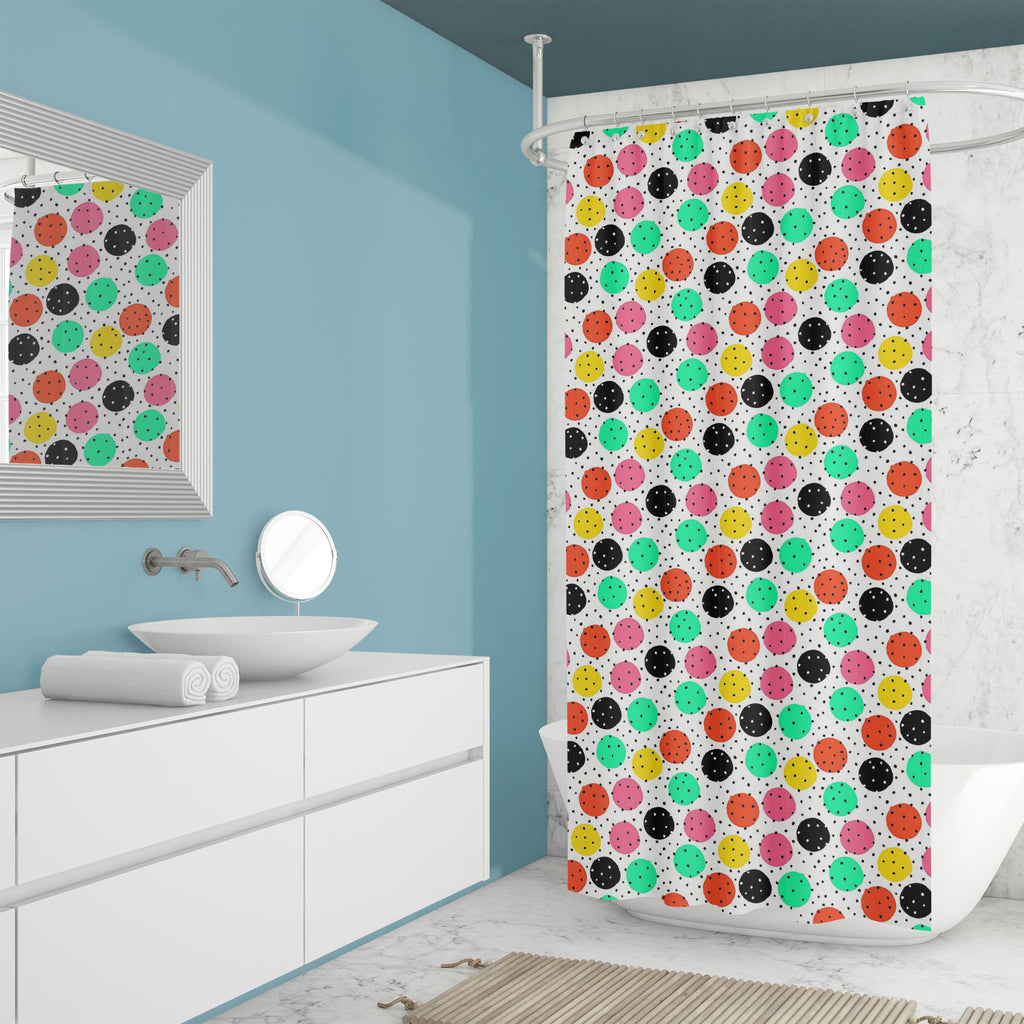 Hand-Drawn Polka Dots Washable Waterproof Shower Curtain-Shower Curtains-CUR_SH_EL-IC 5016659 IC 5016659, Abstract Expressionism, Abstracts, Ancient, Animated Cartoons, Art and Paintings, Black and White, Caricature, Cartoons, Circle, Decorative, Digital, Digital Art, Dots, Fashion, Geometric, Geometric Abstraction, Graphic, Historical, Illustrations, Medieval, Modern Art, Patterns, Retro, Semi Abstract, Signs, Signs and Symbols, Vintage, White, hand-drawn, polka, washable, waterproof, shower, curtain, dot,