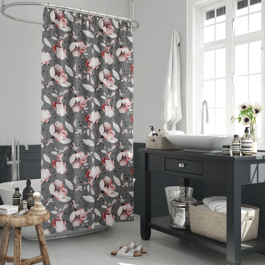 Hand-Drawn Spring Flowers Washable Waterproof Shower Curtain-Shower Curtains-CUR_SH_EL-IC 5016678 IC 5016678, Abstract Expressionism, Abstracts, Ancient, Art and Paintings, Black and White, Botanical, Decorative, Digital, Digital Art, Floral, Flowers, Graphic, Hand Drawn, Historical, Illustrations, Medieval, Nature, Paintings, Patterns, Retro, Semi Abstract, Signs, Signs and Symbols, Vintage, Watercolour, White, hand-drawn, spring, washable, waterproof, shower, curtain, pattern, flower, watercolor, pink, se