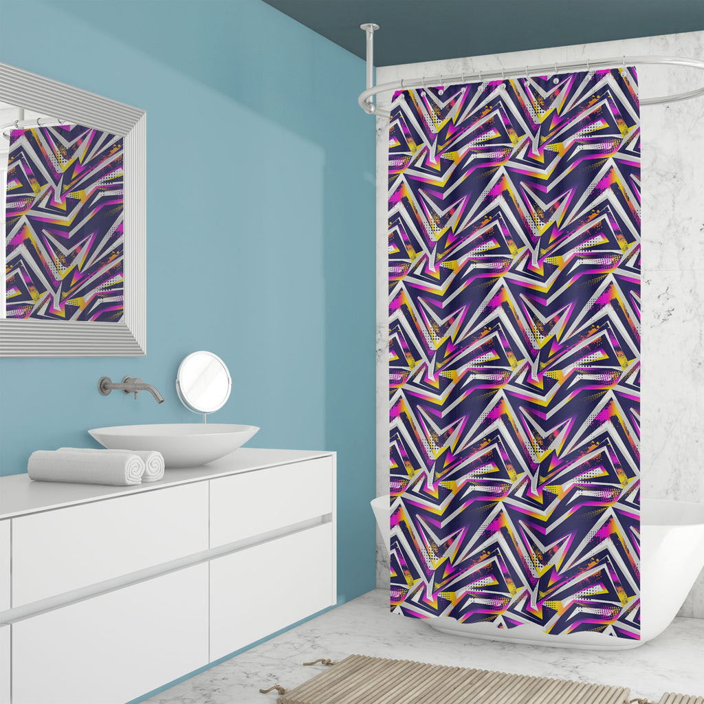 Abstract Geometric Lines Washable Waterproof Shower Curtain-Shower Curtains-CUR_SH_EL-IC 5016696 IC 5016696, Abstract Expressionism, Abstracts, Art and Paintings, Decorative, Digital, Digital Art, Dots, Fashion, Geometric, Geometric Abstraction, Graphic, Hipster, Illustrations, Modern Art, Patterns, Retro, Semi Abstract, Signs, Signs and Symbols, Splatter, Sports, Triangles, Urban, abstract, lines, washable, waterproof, shower, curtain, pattern, design, color, background, seamless, vector, triangle, grunge,