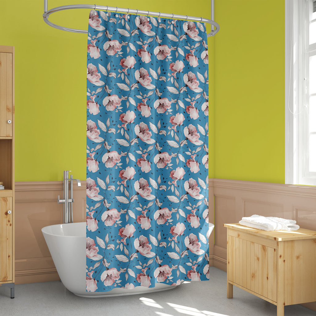 Botanical Spring Flowers Washable Waterproof Shower Curtain-Shower Curtains-CUR_SH_EL-IC 5016699 IC 5016699, Abstract Expressionism, Abstracts, Art and Paintings, Black and White, Botanical, Decorative, Digital, Digital Art, Floral, Flowers, Graphic, Hand Drawn, Illustrations, Nature, Paintings, Patterns, Retro, Semi Abstract, Signs, Signs and Symbols, Watercolour, White, spring, washable, waterproof, shower, curtain, pattern, print, watercolor, seamless, wallpaper, pink, rose, textile, illustration, design