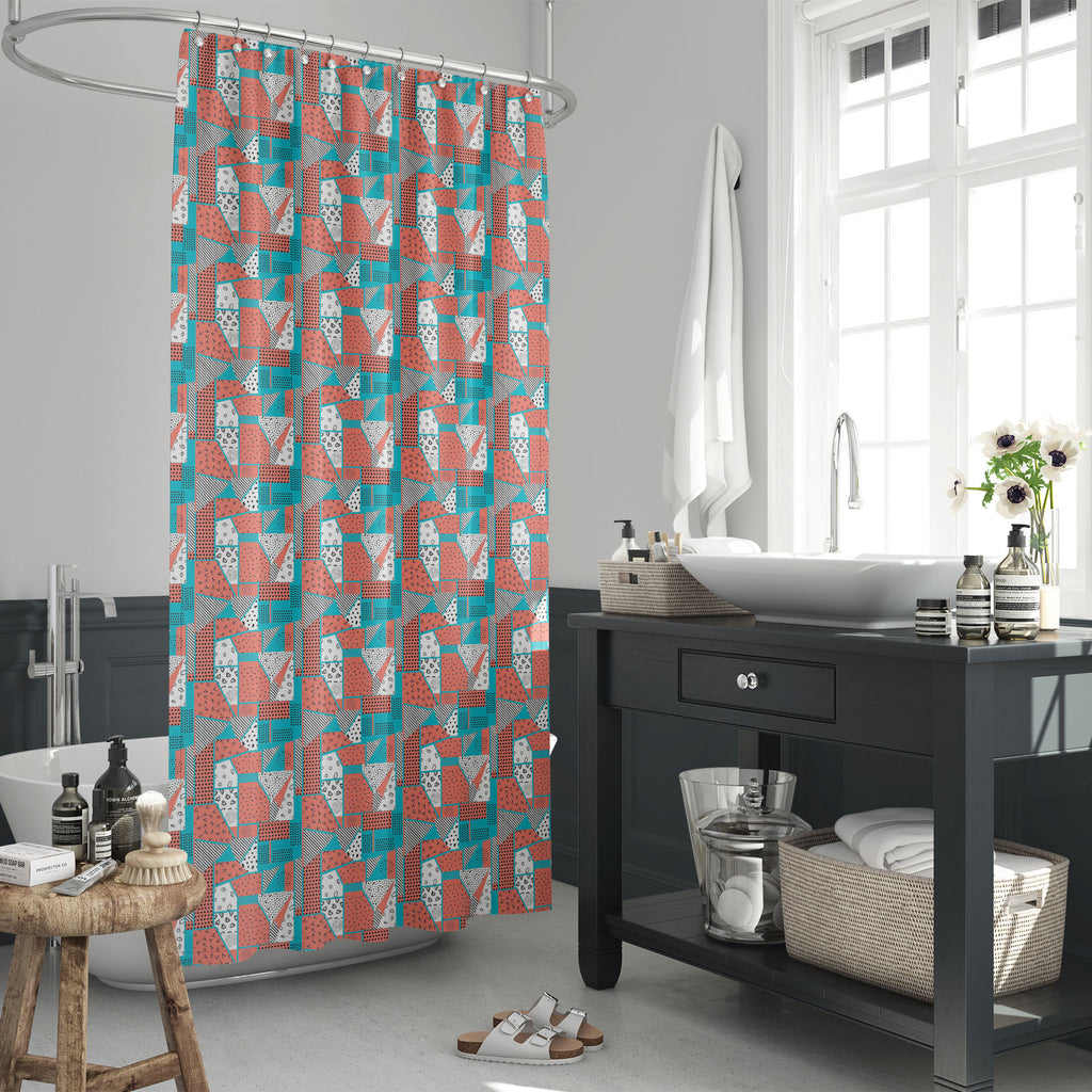 Abstract Patchwork Art D2 Washable Waterproof Shower Curtain-Shower Curtains-CUR_SH_EL-IC 5016704 IC 5016704, 80s, 90s, Abstract Expressionism, Abstracts, Art and Paintings, Books, Circle, Decorative, Digital, Digital Art, Dots, Drawing, Fashion, Geometric, Geometric Abstraction, Graphic, Hand Drawn, Hipster, Illustrations, Modern Art, Patterns, Retro, Semi Abstract, Signs, Signs and Symbols, Triangles, abstract, patchwork, art, d2, washable, waterproof, shower, curtain, advertising, background, banner, bau