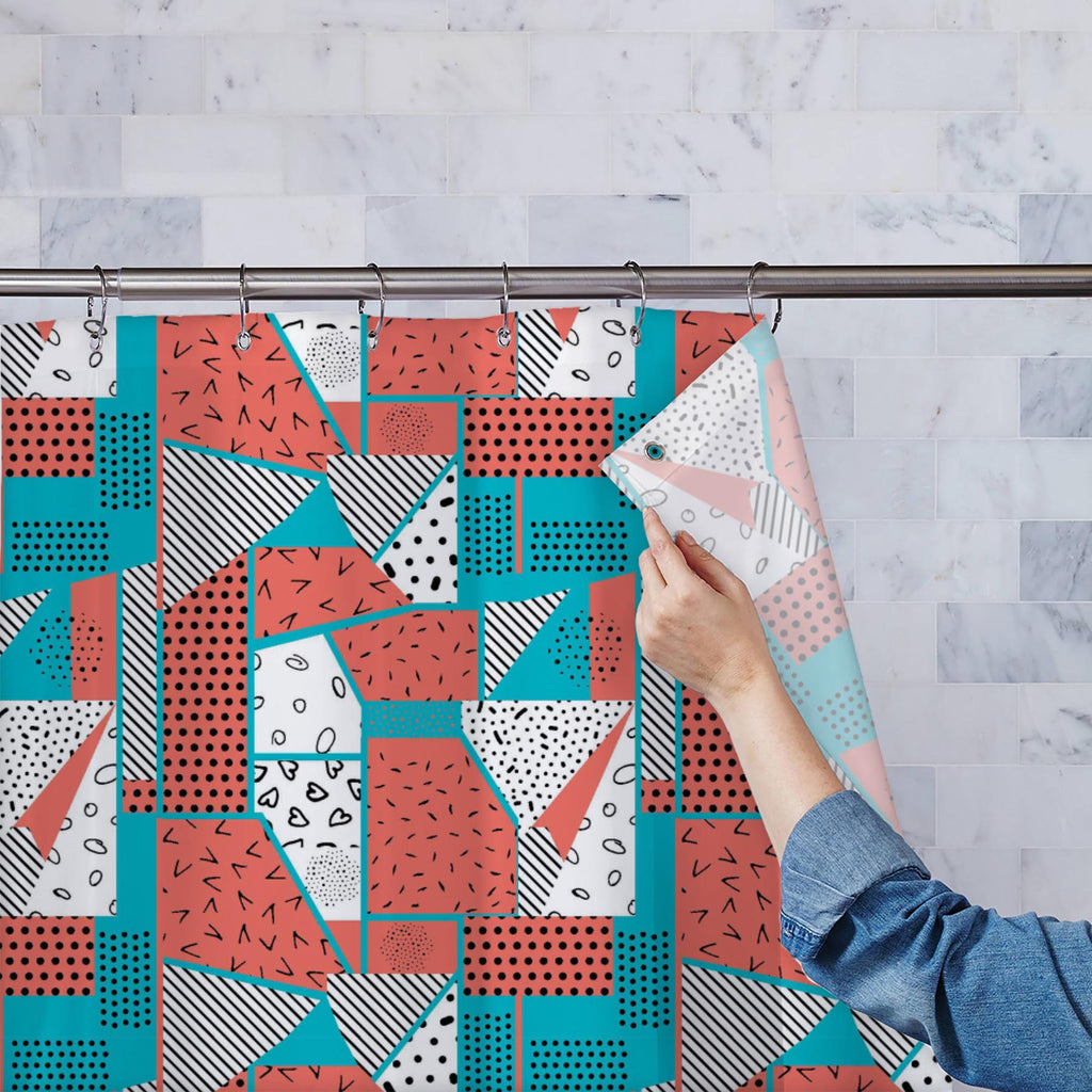 Abstract Patchwork Art D3 Washable Waterproof Shower Curtain-Shower Curtains-CUR_SH_EL-IC 5016705 IC 5016705, 80s, 90s, Abstract Expressionism, Abstracts, Art and Paintings, Books, Circle, Decorative, Digital, Digital Art, Dots, Drawing, Fashion, Geometric, Geometric Abstraction, Graphic, Hand Drawn, Hipster, Illustrations, Modern Art, Patterns, Retro, Semi Abstract, Signs, Signs and Symbols, Triangles, abstract, patchwork, art, d3, washable, waterproof, shower, curtain, pattern, mint, advertising, backgrou