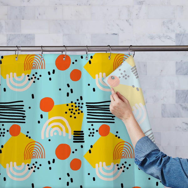 Abstract Shapes D10 Washable Waterproof Shower Curtain-Shower Curtains-CUR_SH_EL-IC 5016742 IC 5016742, Abstract Expressionism, Abstracts, Art and Paintings, Circle, Decorative, Digital, Digital Art, Dots, Fashion, Geometric, Geometric Abstraction, Graphic, Hipster, Illustrations, Modern Art, Patterns, Semi Abstract, Signs, Signs and Symbols, Symbols, abstract, shapes, d10, washable, waterproof, polyester, shower, curtain, eyelets, fun, pattern, element, cute, cool, seamless, background, bright, vector, pri