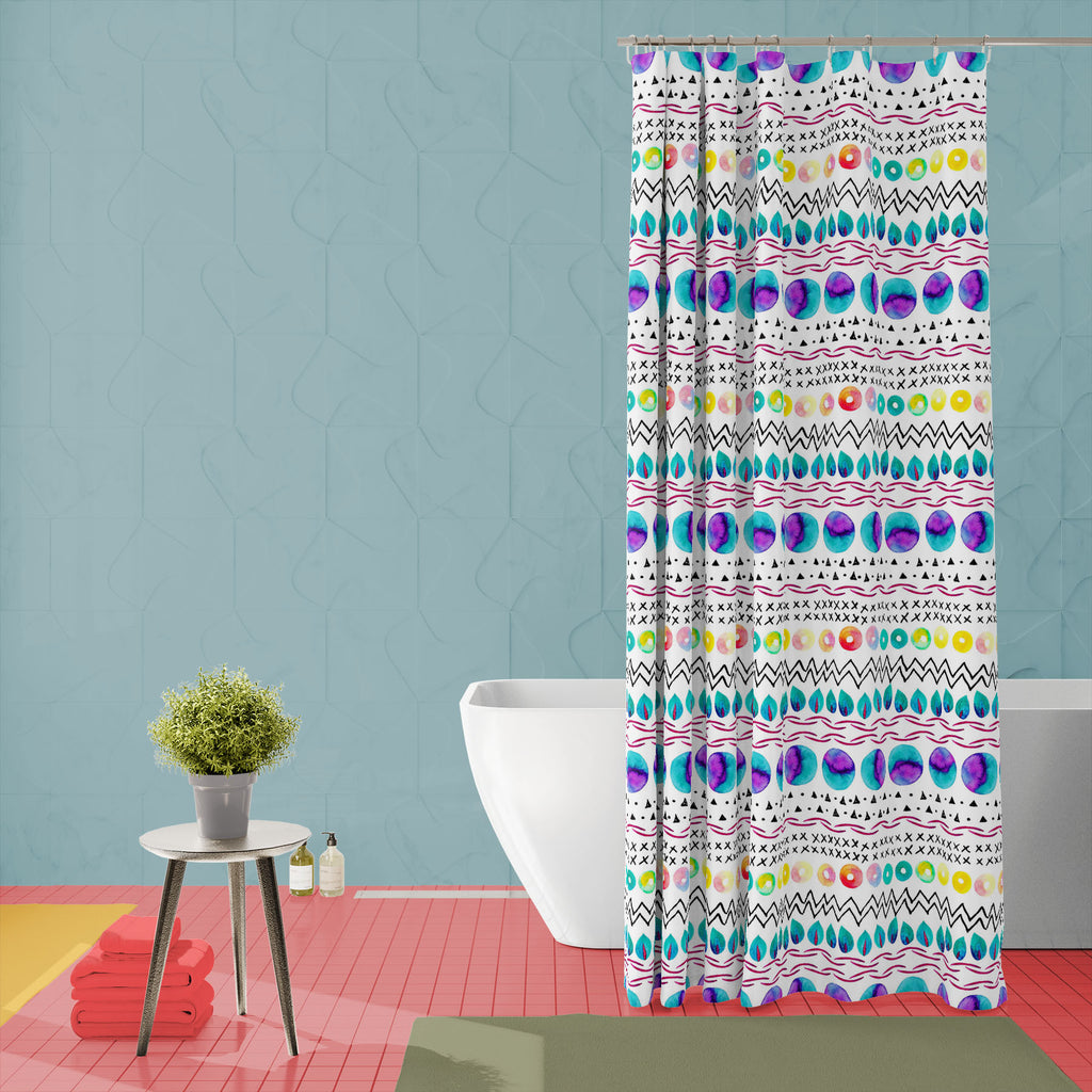 Watercolour Geometric Pattern D7 Washable Waterproof Shower Curtain-Shower Curtains-CUR_SH_EL-IC 5016753 IC 5016753, 80s, Abstract Expressionism, Abstracts, Art and Paintings, Botanical, Circle, Cross, Digital, Digital Art, Dots, Floral, Flowers, Geometric, Geometric Abstraction, Graphic, Illustrations, Modern Art, Nature, Patterns, Semi Abstract, Signs, Signs and Symbols, Stripes, Triangles, Watercolour, pattern, d7, washable, waterproof, shower, curtain, abstract, art, background, bend, brush, color, dash