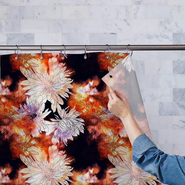 Japanese Chrysanthemums Imprints Washable Waterproof Shower Curtain-Shower Curtains-CUR_SH_EL-IC 5016764 IC 5016764, Abstract Expressionism, Abstracts, Art and Paintings, Asian, Botanical, Collages, Digital, Digital Art, Fashion, Floral, Flowers, Graphic, Illustrations, Japanese, Nature, Patterns, Scenic, Semi Abstract, Signs, Signs and Symbols, Sketches, Watercolour, chrysanthemums, imprints, washable, waterproof, polyester, shower, curtain, eyelets, design, textile, abstract, aquarelle, art, artistic, art