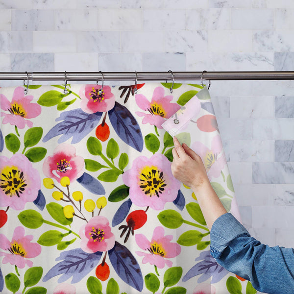 Watercolor Floral Pattern D58 Washable Waterproof Shower Curtain-Shower Curtains-CUR_SH_EL-IC 5016772 IC 5016772, Ancient, Art and Paintings, Botanical, Floral, Flowers, Gouache, Historical, Illustrations, Medieval, Nature, Patterns, Scenic, Signs, Signs and Symbols, Vintage, Watercolour, watercolor, pattern, d58, washable, waterproof, polyester, shower, curtain, eyelets, wallpaper, summer, art, backdrop, background, beige, bloom, design, flower, garden, illustration, leaf, paint, paper, petal, pink, purple