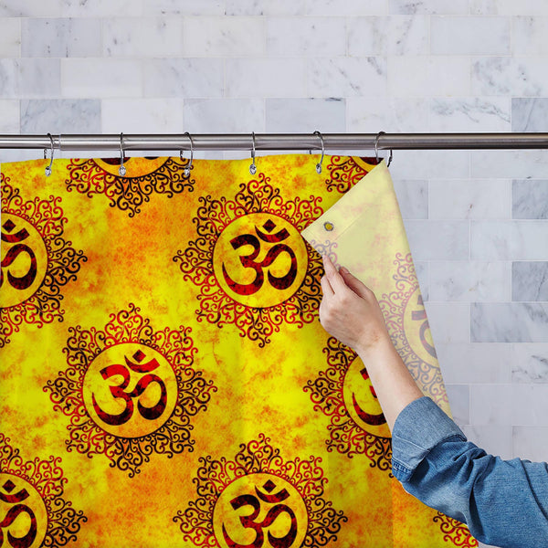 Mystic Hindu Om Sign Washable Waterproof Shower Curtain-Shower Curtains-CUR_SH_EL-IC 5016796 IC 5016796, Abstract Expressionism, Abstracts, Asian, Buddhism, Culture, Ethnic, Festivals, Festivals and Occasions, Festive, God Buddha, God Shiv, Hinduism, Indian, Mandala, Patterns, Religion, Religious, Semi Abstract, Signs, Signs and Symbols, Spiritual, Symbols, Traditional, Tribal, Watercolour, World Culture, mystic, hindu, om, sign, washable, waterproof, polyester, shower, curtain, eyelets, lotus, wallpaper, a