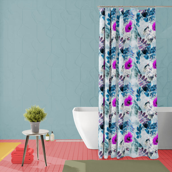 Vintage Watercolor Colorful Flowers Washable Waterproof Shower Curtain-Shower Curtains-CUR_SH_EL-IC 5016852 IC 5016852, Abstract Expressionism, Abstracts, Ancient, Animated Cartoons, Art and Paintings, Black and White, Botanical, Caricature, Cartoons, Culture, Decorative, Digital, Digital Art, Ethnic, Fashion, Floral, Flowers, Graphic, Historical, Medieval, Nature, Patterns, Retro, Semi Abstract, Signs, Signs and Symbols, Traditional, Tribal, Vintage, Watercolour, White, World Culture, watercolor, colorful,