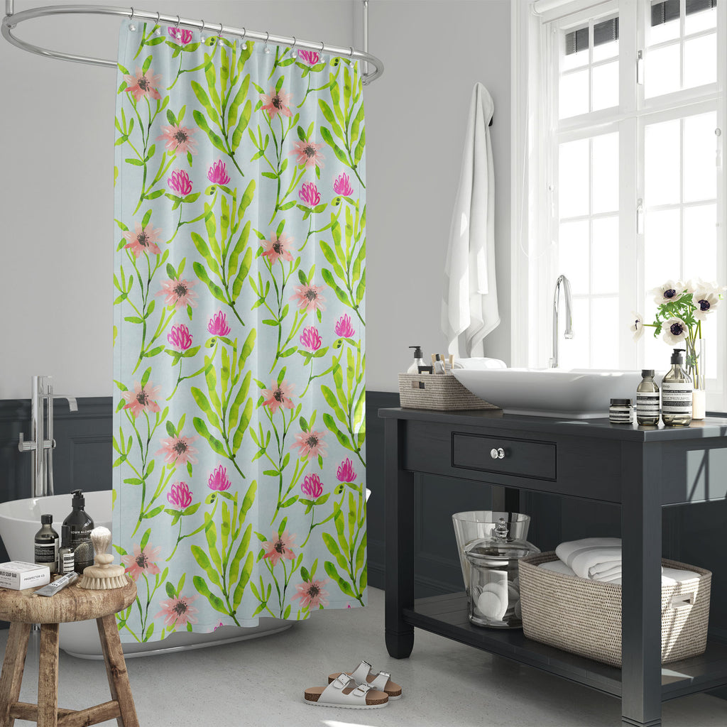 Botanical Pattern D2 Washable Waterproof Shower Curtain-Shower Curtains-CUR_SH_EL-IC 5016867 IC 5016867, Ancient, Art and Paintings, Botanical, Floral, Flowers, Gouache, Historical, Illustrations, Medieval, Nature, Patterns, Scenic, Vintage, Watercolour, pattern, d2, washable, waterproof, shower, curtain, art, backdrop, background, bloom, blue, flower, garden, green, illustration, leaf, paint, paper, petal, pink, rose, seamless, summer, teal, texture, wallpaper, watercolor, wrapping, artzfolio, shower curta