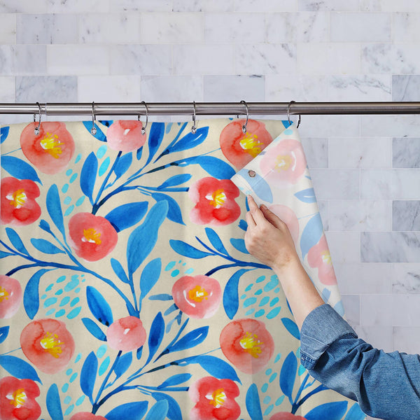 Watercolor Floral Pattern D63 Washable Waterproof Shower Curtain-Shower Curtains-CUR_SH_EL-IC 5016868 IC 5016868, Ancient, Art and Paintings, Botanical, Floral, Flowers, Gouache, Historical, Illustrations, Medieval, Nature, Patterns, Scenic, Vintage, Watercolour, watercolor, pattern, d63, washable, waterproof, polyester, shower, curtain, eyelets, art, backdrop, background, bloom, blue, cobalt, flower, garden, illustration, leaf, paint, paper, petal, pink, rose, seamless, summer, texture, wallpaper, wrapping