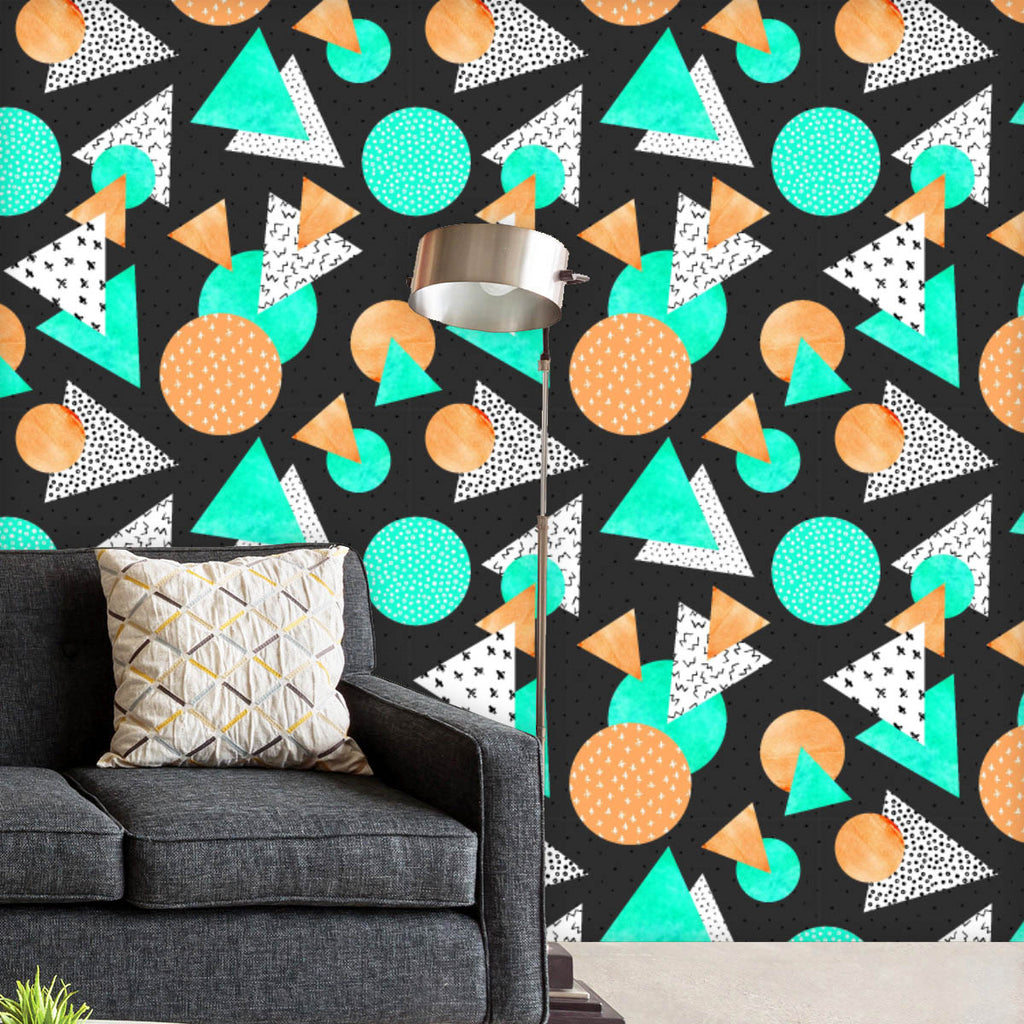 Abstract Triangles Circles Wallpaper Roll - Wallpapers Peel & Stick - ArtzFolio.com