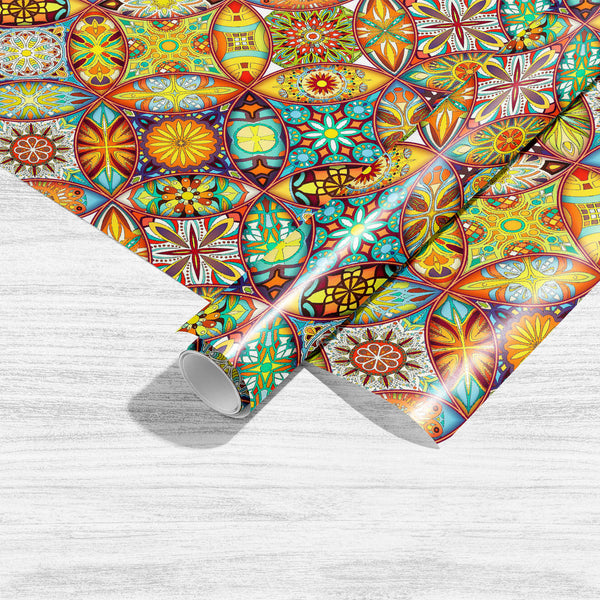 Ethnic Floral Mandala D1 Art & Craft Gift Wrapping Paper-Wrapping Papers-WRP_PP-IC 5016890 IC 5016890, Abstract Expressionism, Abstracts, African, Allah, Ancient, Arabic, Art and Paintings, Asian, Aztec, Bohemian, Botanical, Circle, Culture, Decorative, Ethnic, Floral, Flowers, Geometric, Geometric Abstraction, Historical, Illustrations, Indian, Islam, Mandala, Medieval, Moroccan, Nature, Patterns, Pets, Retro, Semi Abstract, Signs, Signs and Symbols, Traditional, Tribal, Turkish, Vintage, World Culture, d1