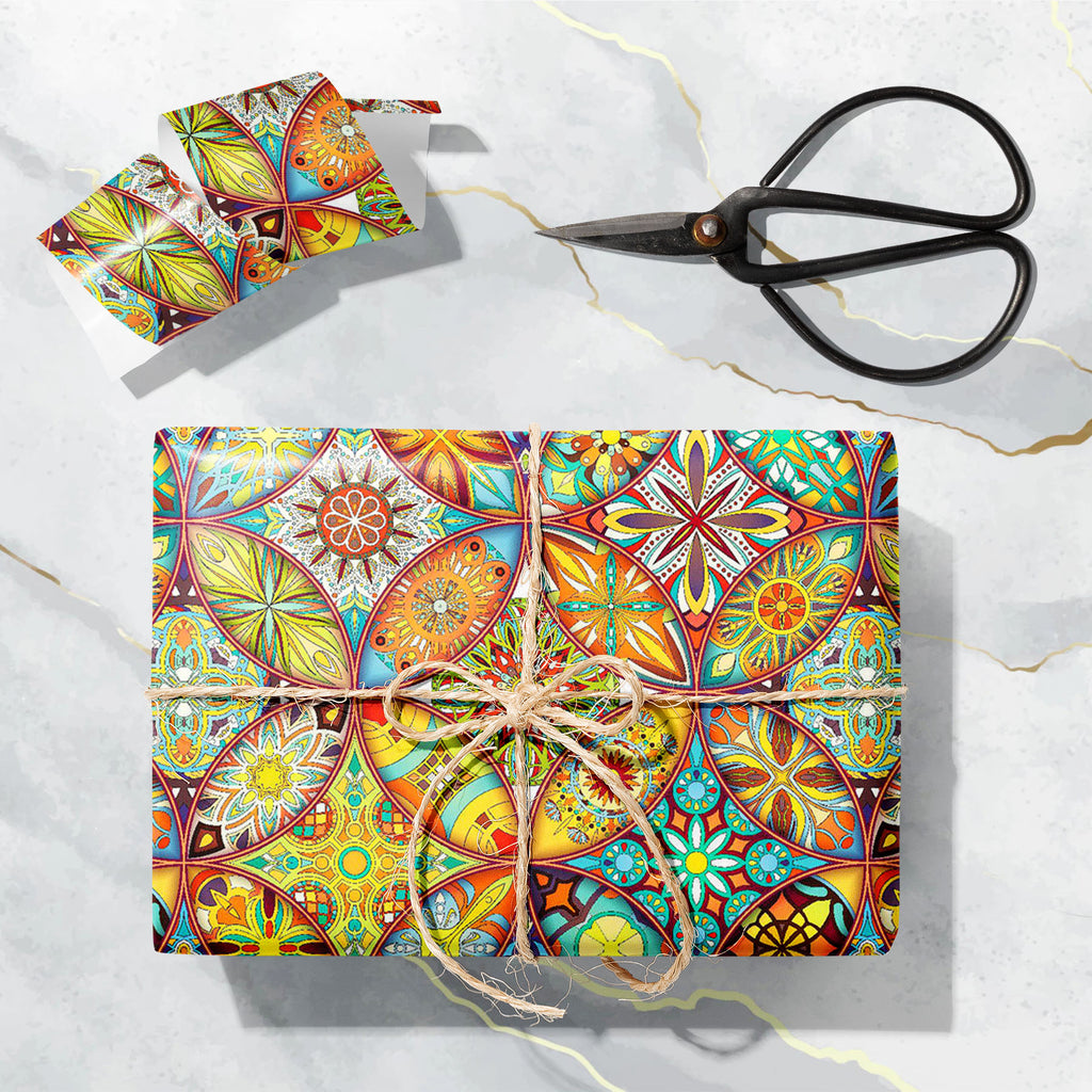 Ethnic Floral Mandala D1 Art & Craft Gift Wrapping Paper-Wrapping Papers-WRP_PP-IC 5016890 IC 5016890, Abstract Expressionism, Abstracts, African, Allah, Ancient, Arabic, Art and Paintings, Asian, Aztec, Bohemian, Botanical, Circle, Culture, Decorative, Ethnic, Floral, Flowers, Geometric, Geometric Abstraction, Historical, Illustrations, Indian, Islam, Mandala, Medieval, Moroccan, Nature, Patterns, Pets, Retro, Semi Abstract, Signs, Signs and Symbols, Traditional, Tribal, Turkish, Vintage, World Culture, d1