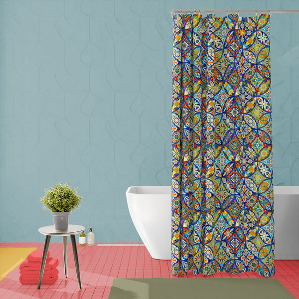 Ethnic Floral Mandala D2 Washable Waterproof Shower Curtain-Shower Curtains-CUR_SH_EL-IC 5016924 IC 5016924, Abstract Expressionism, Abstracts, African, Allah, Ancient, Arabic, Art and Paintings, Asian, Aztec, Bohemian, Botanical, Circle, Culture, Decorative, Ethnic, Floral, Flowers, Geometric, Geometric Abstraction, Historical, Illustrations, Indian, Islam, Mandala, Medieval, Moroccan, Nature, Patterns, Pets, Retro, Semi Abstract, Signs, Signs and Symbols, Traditional, Tribal, Turkish, Vintage, World Cultu