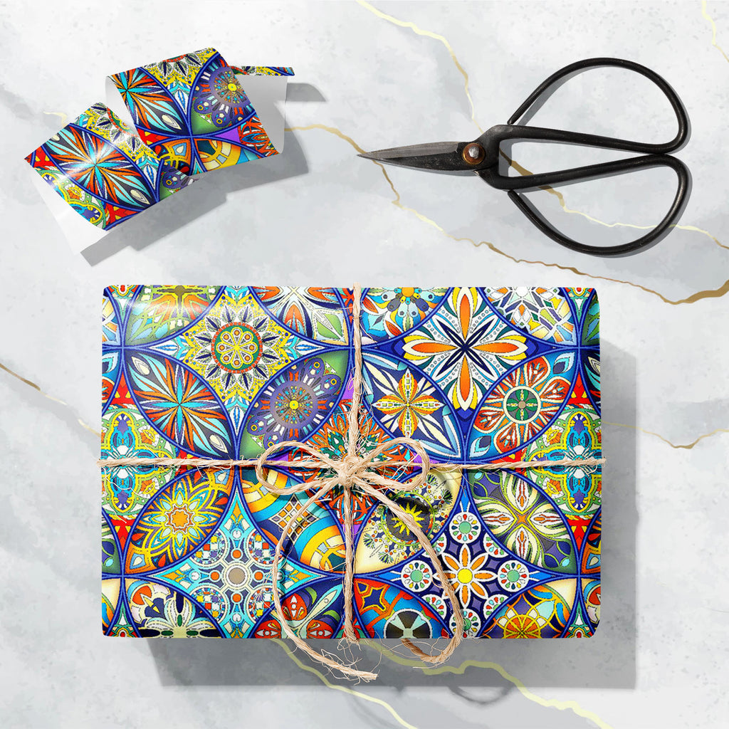 Ethnic Floral Mandala D2 Art & Craft Gift Wrapping Paper-Wrapping Papers-WRP_PP-IC 5016924 IC 5016924, Abstract Expressionism, Abstracts, African, Allah, Ancient, Arabic, Art and Paintings, Asian, Aztec, Bohemian, Botanical, Circle, Culture, Decorative, Ethnic, Floral, Flowers, Geometric, Geometric Abstraction, Historical, Illustrations, Indian, Islam, Mandala, Medieval, Moroccan, Nature, Patterns, Pets, Retro, Semi Abstract, Signs, Signs and Symbols, Traditional, Tribal, Turkish, Vintage, World Culture, d2