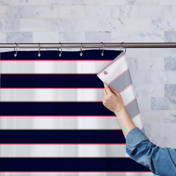 Colorful Horizontal Stripes Washable Waterproof Shower Curtain-Shower Curtains-CUR_SH_EL-IC 5016929 IC 5016929, Abstract Expressionism, Abstracts, Black and White, Decorative, Digital, Digital Art, Fashion, Geometric, Geometric Abstraction, Graphic, Illustrations, Nautical, Patterns, Plain, Semi Abstract, Signs, Signs and Symbols, Stripes, White, colorful, horizontal, washable, waterproof, polyester, shower, curtain, eyelets, stripe, pattern, seamless, navy, wide, background, cute, vector, fabric, lines, mi