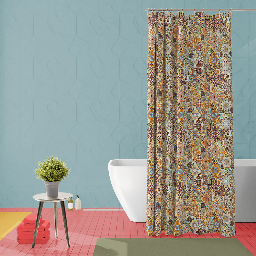 Ethnic Floral Mandala D3 Washable Waterproof Shower Curtain-Shower Curtains-CUR_SH_EL-IC 5016936 IC 5016936, Abstract Expressionism, Abstracts, African, Allah, Ancient, Arabic, Art and Paintings, Asian, Aztec, Bohemian, Botanical, Circle, Culture, Decorative, Ethnic, Floral, Flowers, Geometric, Geometric Abstraction, Historical, Illustrations, Indian, Islam, Mandala, Medieval, Moroccan, Nature, Patterns, Pets, Retro, Semi Abstract, Signs, Signs and Symbols, Traditional, Tribal, Turkish, Vintage, World Cultu