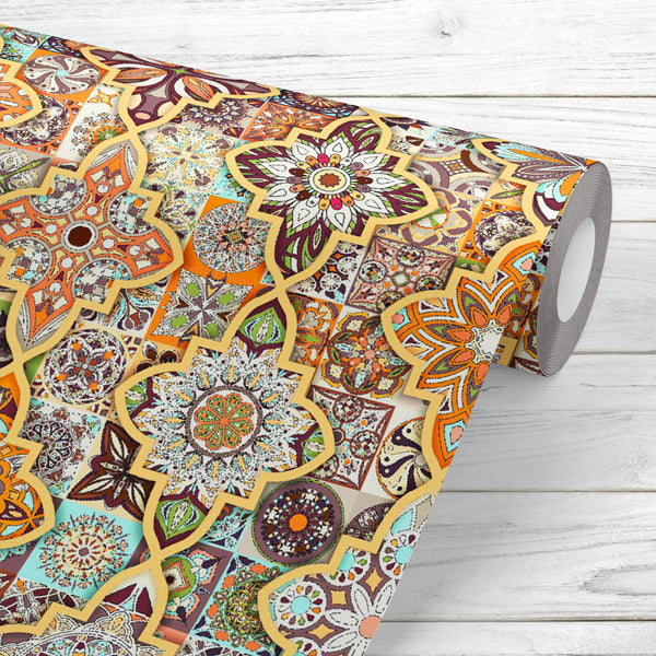 Ethnic Floral Mandala D3 Wallpaper Roll-Wallpapers Peel & Stick-WAL_PA-IC 5016936 IC 5016936, Abstract Expressionism, Abstracts, African, Allah, Ancient, Arabic, Art and Paintings, Asian, Aztec, Bohemian, Botanical, Circle, Culture, Decorative, Ethnic, Floral, Flowers, Geometric, Geometric Abstraction, Historical, Illustrations, Indian, Islam, Mandala, Medieval, Moroccan, Nature, Patterns, Pets, Retro, Semi Abstract, Signs, Signs and Symbols, Traditional, Tribal, Turkish, Vintage, World Culture, d3, peel, s