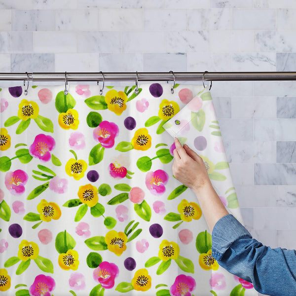 Watercolor Floral Pattern D69 Washable Waterproof Shower Curtain-Shower Curtains-CUR_SH_EL-IC 5016942 IC 5016942, Abstract Expressionism, Abstracts, Art and Paintings, Botanical, Decorative, Floral, Flowers, Gouache, Illustrations, Nature, Patterns, Scenic, Semi Abstract, Signs, Signs and Symbols, Watercolour, watercolor, pattern, d69, washable, waterproof, polyester, shower, curtain, eyelets, abstract, art, backdrop, background, beautiful, beige, bloom, cute, decoration, design, flower, garden, green, illu