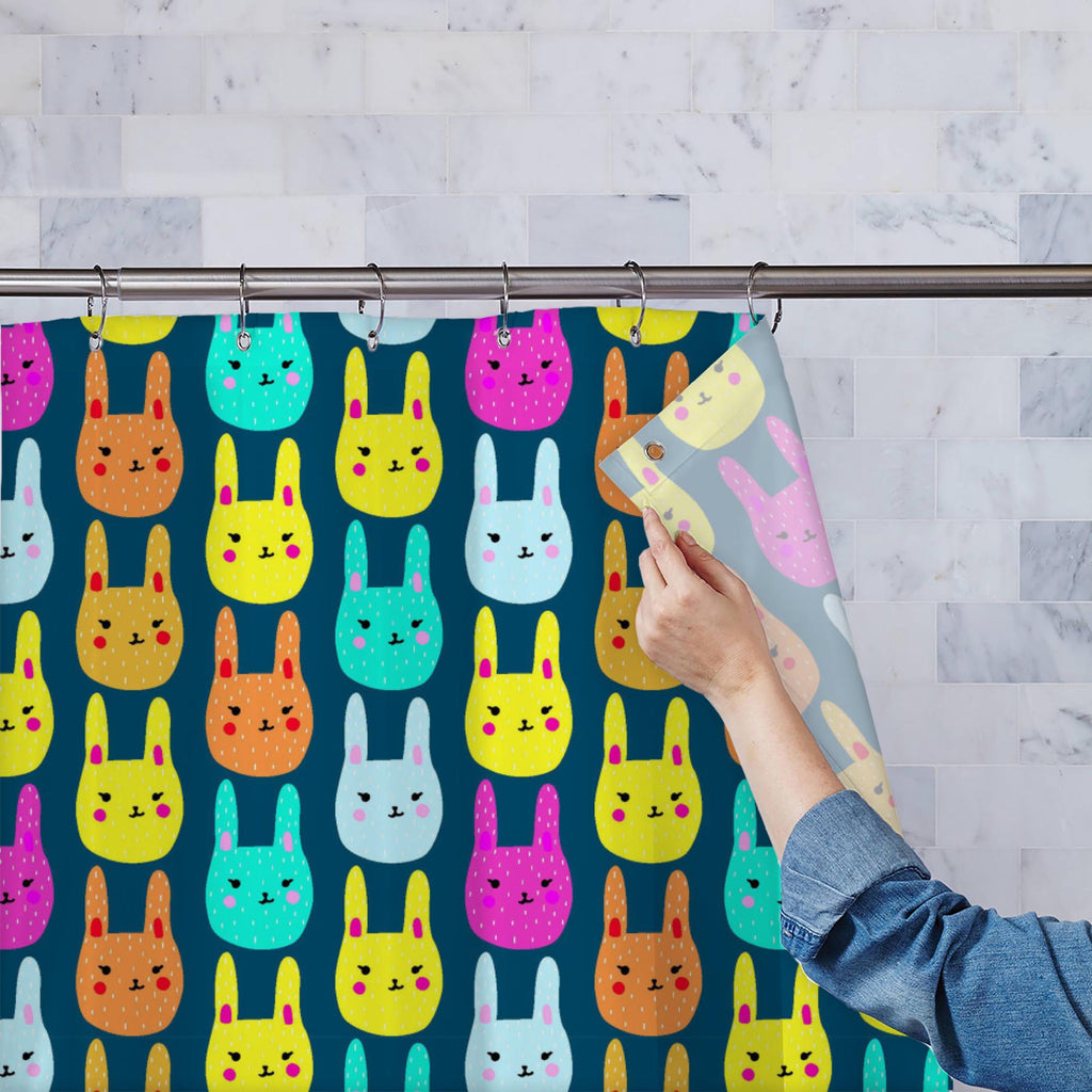 Rabbit Muzzles Washable Waterproof Shower Curtain-Shower Curtains-CUR_SH_EL-IC 5016950 IC 5016950, Animals, Animated Cartoons, Baby, Caricature, Cartoons, Children, Illustrations, Kids, Nature, Patterns, Scenic, Signs, Signs and Symbols, rabbit, muzzles, washable, waterproof, shower, curtain, animal, background, bunny, cartoon, character, colorful, cute, decor, design, drawn, fabric, funny, happy, pattern, print, seamless, textile, texture, vector, wallpaper, wrapping, artzfolio, shower curtain, bathroom cu