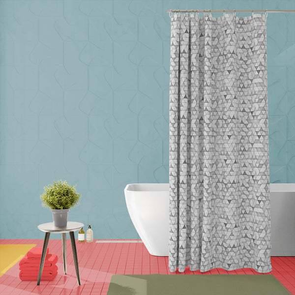 Geometric Pattern D57 Washable Waterproof Shower Curtain-Shower Curtains-CUR_SH_EL-IC 5016963 IC 5016963, 3D, Abstract Expressionism, Abstracts, Architecture, Art and Paintings, Black and White, Digital, Digital Art, Geometric, Geometric Abstraction, Graphic, Hexagon, Illustrations, Modern Art, Patterns, Semi Abstract, Signs, Signs and Symbols, Space, Triangles, White, pattern, d57, washable, waterproof, polyester, shower, curtain, eyelets, background, abstract, art, backdrop, cell, concept, corporate, crea