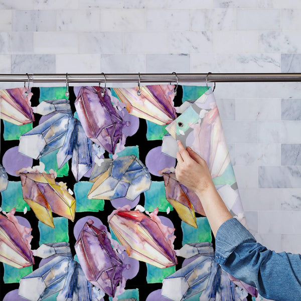 Diamond Rock Pattern D1 Washable Waterproof Shower Curtain-Shower Curtains-CUR_SH_EL-IC 5016964 IC 5016964, Ancient, Diamond, Drawing, Fashion, Geometric, Geometric Abstraction, Historical, Illustrations, Marble and Stone, Medieval, Patterns, Triangles, Vintage, Watercolour, rock, pattern, d1, washable, waterproof, polyester, shower, curtain, eyelets, 3980, amethyst, background, blue, ceramic, crystal, drawn, fabric, facet, gem, gemstone, geology, glass, hand, ice, illustration, isolated, jewel, jewelry, mi