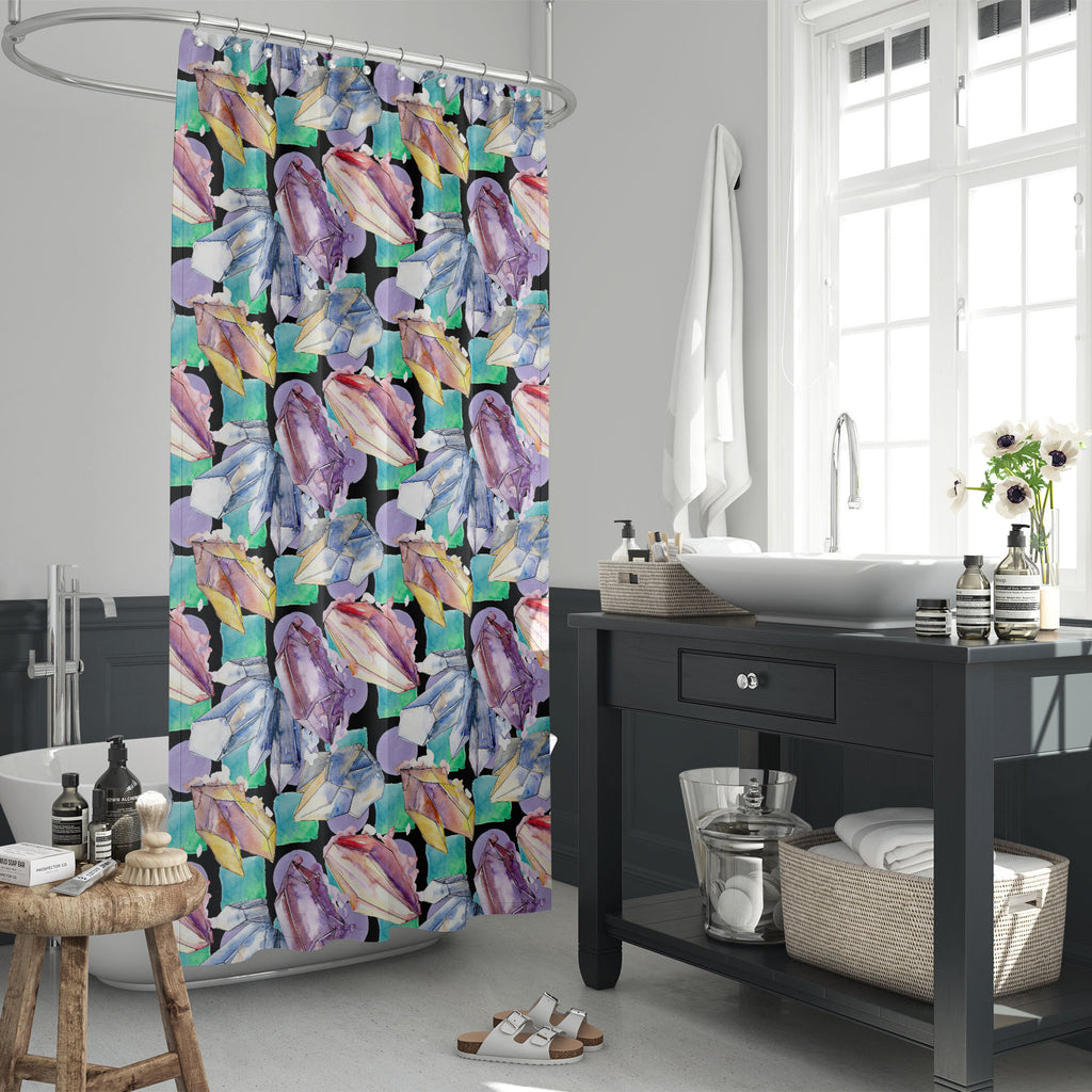 Diamond Rock Pattern D1 Washable Waterproof Shower Curtain-Shower Curtains-CUR_SH_EL-IC 5016964 IC 5016964, Ancient, Diamond, Drawing, Fashion, Geometric, Geometric Abstraction, Historical, Illustrations, Marble and Stone, Medieval, Patterns, Triangles, Vintage, Watercolour, rock, pattern, d1, washable, waterproof, shower, curtain, 3980, amethyst, background, blue, ceramic, crystal, drawn, fabric, facet, gem, gemstone, geology, glass, hand, ice, illustration, isolated, jewel, jewelry, mineral, mosaic, objec