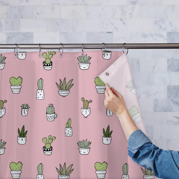 Hand-Drawn Cactus D4 Washable Waterproof Shower Curtain-Shower Curtains-CUR_SH_EL-IC 5016978 IC 5016978, Animated Cartoons, Art and Paintings, Baby, Black and White, Botanical, Caricature, Cartoons, Children, Decorative, Digital, Digital Art, Drawing, Floral, Flowers, Graphic, Icons, Illustrations, Kids, Mexican, Nature, Patterns, Scenic, Signs, Signs and Symbols, Watercolour, White, hand-drawn, cactus, d4, washable, waterproof, polyester, shower, curtain, eyelets, llama, watercolor, art, background, botany