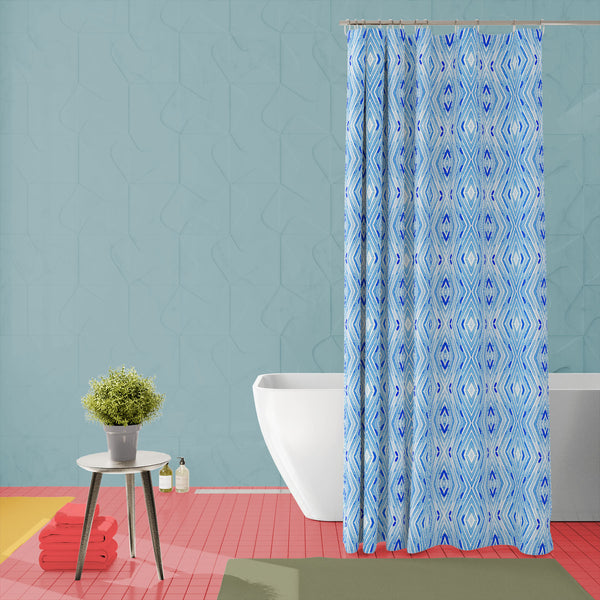 Blue Watercolor Stripes Washable Waterproof Shower Curtain-Shower Curtains-CUR_SH_EL-IC 5016999 IC 5016999, Abstract Expressionism, Abstracts, Allah, Arabic, Art and Paintings, Aztec, Chevron, Culture, Diamond, Digital, Digital Art, Ethnic, Fashion, Geometric, Geometric Abstraction, Graphic, Ikat, Islam, Mandala, Paisley, Patterns, Persian, Pets, Semi Abstract, Signs, Signs and Symbols, Stripes, Traditional, Tribal, Watercolour, World Culture, blue, watercolor, washable, waterproof, polyester, shower, curta