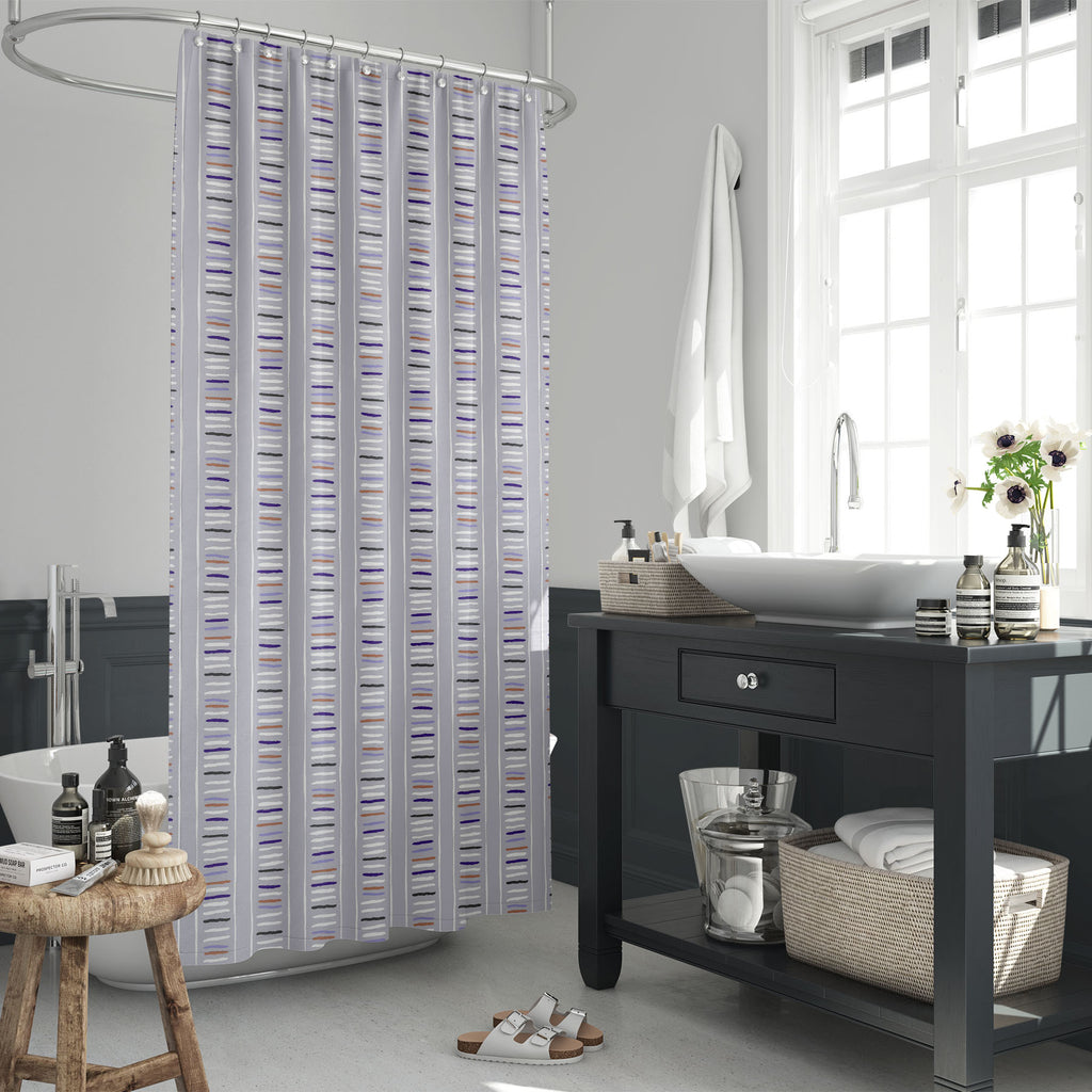 Ladder-Like Tribal Stripes Washable Waterproof Shower Curtain-Shower Curtains-CUR_SH_EL-IC 5017004 IC 5017004, Abstract Expressionism, Abstracts, Beverage, Black and White, Culture, Digital, Digital Art, Drawing, Ethnic, Folk Art, Geometric, Geometric Abstraction, Graphic, Illustrations, Kitchen, Modern Art, Patterns, Semi Abstract, Signs, Signs and Symbols, Stripes, Traditional, Tribal, White, World Culture, ladder-like, washable, waterproof, shower, curtain, abstract, background, common, ground, cute, des