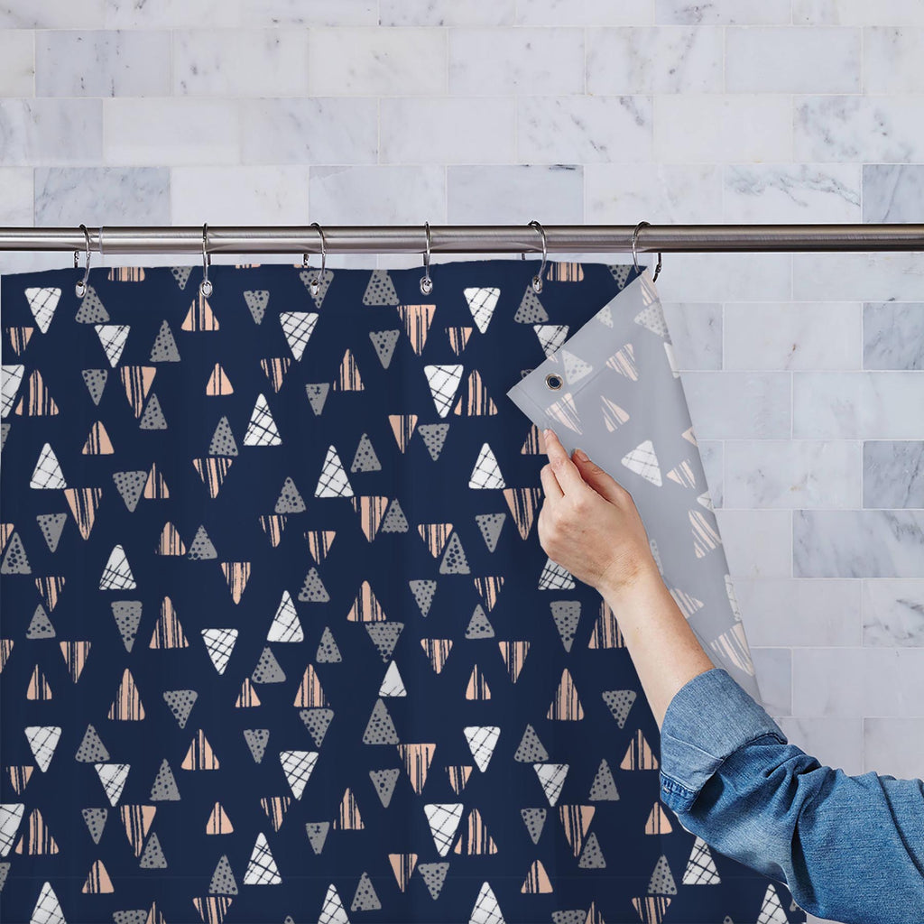 Hand-Drawn Tribal Triangles Washable Waterproof Shower Curtain-Shower Curtains-CUR_SH_EL-IC 5017006 IC 5017006, Abstract Expressionism, Abstracts, Beverage, Black and White, Culture, Digital, Digital Art, Drawing, Ethnic, Folk Art, Geometric, Geometric Abstraction, Graphic, Illustrations, Kitchen, Modern Art, Patterns, Semi Abstract, Signs, Signs and Symbols, Traditional, Triangles, Tribal, White, World Culture, hand-drawn, washable, waterproof, shower, curtain, abstract, background, common, ground, design,
