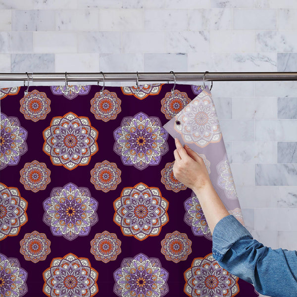 Floral Mandala Pattern Washable Waterproof Shower Curtain-Shower Curtains-CUR_SH_EL-IC 5017009 IC 5017009, Abstract Expressionism, Abstracts, Allah, Ancient, Arabic, Art and Paintings, Asian, Botanical, Circle, Culture, Decorative, Digital, Digital Art, Ethnic, Floral, Flowers, Geometric, Geometric Abstraction, Graphic, Hand Drawn, Historical, Illustrations, Indian, Islam, Mandala, Medieval, Moroccan, Nature, Patterns, Religion, Religious, Retro, Semi Abstract, Signs, Signs and Symbols, Traditional, Tribal,