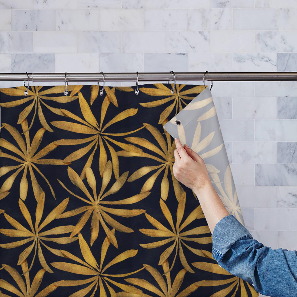 Gold Floral Pattern Washable Waterproof Shower Curtain-Shower Curtains-CUR_SH_EL-IC 5017033 IC 5017033, Abstract Expressionism, Abstracts, Ancient, Art and Paintings, Art Deco, Black, Black and White, Botanical, Fashion, Floral, Flowers, Gouache, Historical, Illustrations, Medieval, Nature, Patterns, Retro, Scenic, Semi Abstract, Signs, Signs and Symbols, Tropical, Vintage, gold, pattern, washable, waterproof, shower, curtain, art, background, ink, dark, paper, seamless, texture, abstract, deco, backdrop, b