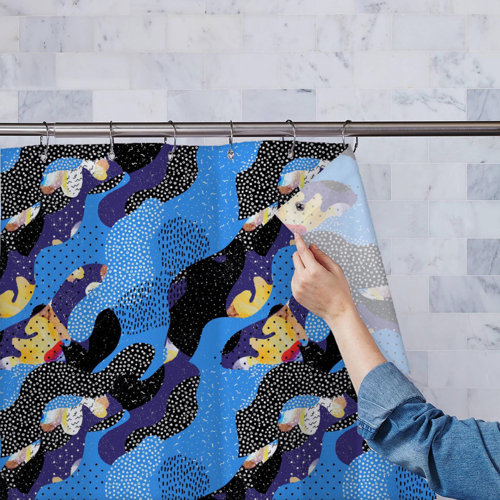 Abstract Fluid Shapes Washable Waterproof Shower Curtain-Shower Curtains-CUR_SH_EL-IC 5017068 IC 5017068, 80s, Abstract Expressionism, Abstracts, Art and Paintings, Circle, Collages, Digital, Digital Art, Dots, Geometric, Geometric Abstraction, Graphic, Illustrations, Minimalism, Patterns, Semi Abstract, Signs, Signs and Symbols, Stripes, Watercolour, abstract, fluid, shapes, washable, waterproof, shower, curtain, bauhaus, pattern, art, background, bend, collage, color, colorful, curve, dash, design, doodle