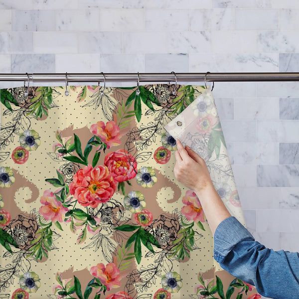 Watercolor Floral Pattern D76 Washable Waterproof Shower Curtain-Shower Curtains-CUR_SH_EL-IC 5017083 IC 5017083, Art and Paintings, Botanical, Culture, Ethnic, Floral, Flowers, Illustrations, Indian, Modern Art, Nature, Paisley, Patterns, Scenic, Signs, Signs and Symbols, Sketches, Traditional, Tribal, Watercolour, World Culture, watercolor, pattern, d76, washable, waterproof, polyester, shower, curtain, eyelets, intricate, seamless, anemone, art, background, bloom, blossom, boho, briar, brier, color, colo