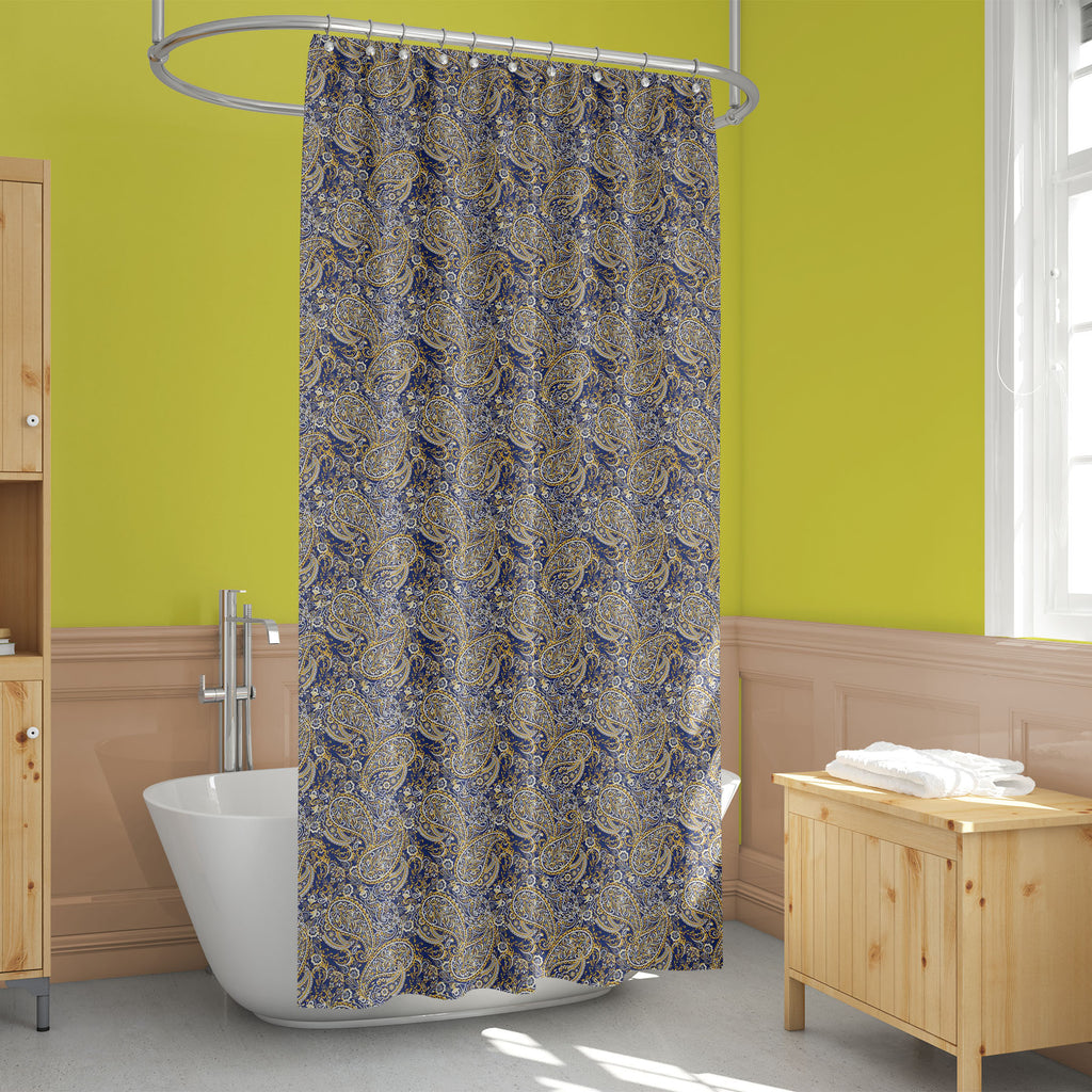 Floral Paisley Pattern D2 Washable Waterproof Shower Curtain-Shower Curtains-CUR_SH_EL-IC 5017091 IC 5017091, Ancient, Bohemian, Botanical, Culture, Digital, Digital Art, Ethnic, Fashion, Floral, Flowers, Folk Art, Graphic, Historical, Illustrations, Medieval, Mexican, Nature, Paisley, Patterns, Retro, Signs, Signs and Symbols, Traditional, Tribal, Vintage, World Culture, pattern, d2, washable, waterproof, shower, curtain, repeat, backdrop, background, bright, card, ceramic, color, colorful, craft, decorati