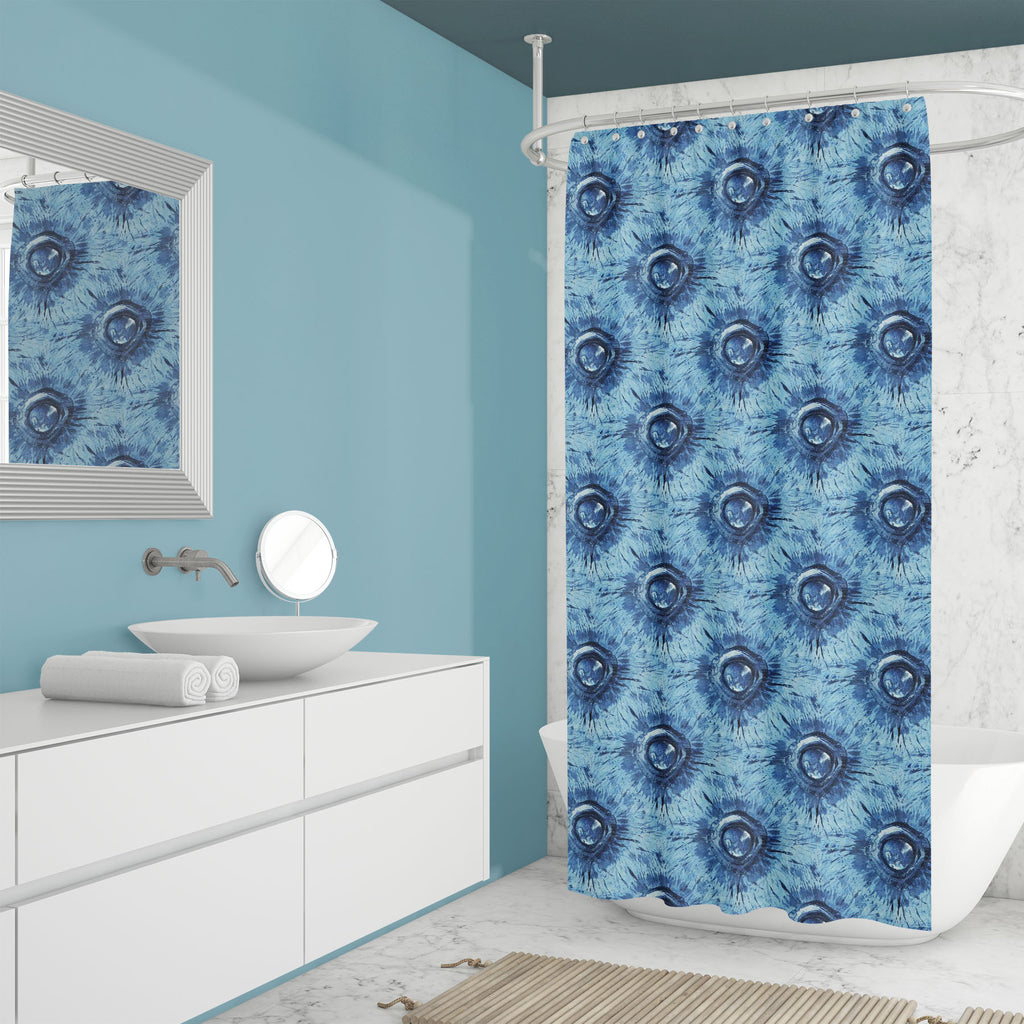 Shibori Indigo Batik D19 Washable Waterproof Shower Curtain-Shower Curtains-CUR_SH_EL-IC 5017134 IC 5017134, Abstract Expressionism, Abstracts, Art and Paintings, Black and White, Culture, Decorative, Ethnic, Fashion, Illustrations, Japanese, Paintings, Patterns, Retro, Semi Abstract, Shibori, Signs, Signs and Symbols, Traditional, Tribal, Watercolour, White, World Culture, indigo, batik, d19, washable, waterproof, shower, curtain, 1960, abstract, art, artistic, backdrop, background, beauty, bright, cloth, 