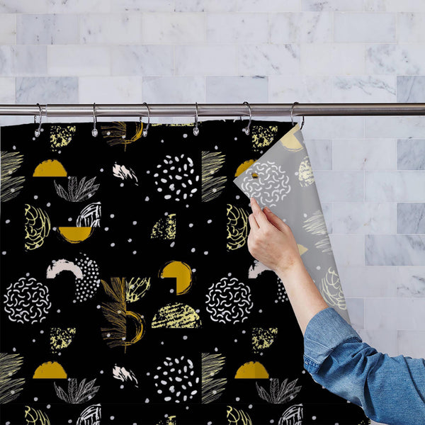 Modern Elements D2 Washable Waterproof Shower Curtain-Shower Curtains-CUR_SH_EL-IC 5017142 IC 5017142, 80s, 90s, Abstract Expressionism, Abstracts, Art and Paintings, Botanical, Circle, Digital, Digital Art, Dots, Floral, Flowers, Geometric, Geometric Abstraction, Graphic, Illustrations, Modern Art, Nature, Patterns, Retro, Semi Abstract, Signs, Signs and Symbols, Stripes, Tropical, modern, elements, d2, washable, waterproof, polyester, shower, curtain, eyelets, abstract, arc, art, background, bauhaus, bend