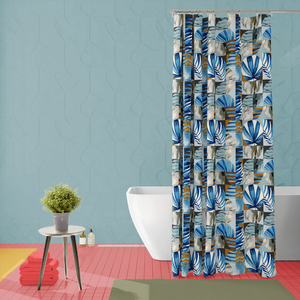 Abstract Tropical Leaves D2 Washable Waterproof Shower Curtain-Shower Curtains-CUR_SH_EL-IC 5017148 IC 5017148, Abstract Expressionism, Abstracts, Art and Paintings, Bling, Books, Circle, Digital, Digital Art, Drawing, Geometric, Geometric Abstraction, Graphic, Illustrations, Marble, Marble and Stone, Patterns, Semi Abstract, Signs, Signs and Symbols, Stripes, Tropical, Watercolour, abstract, leaves, d2, washable, waterproof, shower, curtain, arc, art, background, bauhaus, beach, brush, color, curve, decora