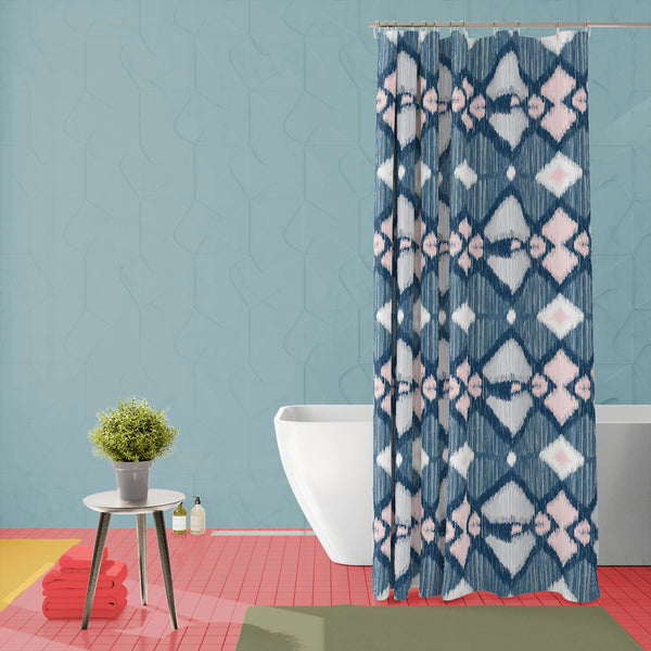 Abstract Ikat Pattern Washable Waterproof Shower Curtain-Shower Curtains-CUR_SH_EL-IC 5017150 IC 5017150, Abstract Expressionism, Abstracts, Ancient, Culture, Digital, Digital Art, Ethnic, Fashion, Folk Art, Geometric, Geometric Abstraction, Graphic, Historical, Ikat, Illustrations, Medieval, Modern Art, Patterns, Retro, Semi Abstract, Signs, Signs and Symbols, Traditional, Tribal, Vintage, World Culture, abstract, pattern, washable, waterproof, polyester, shower, curtain, eyelets, textile, artistic, backdr