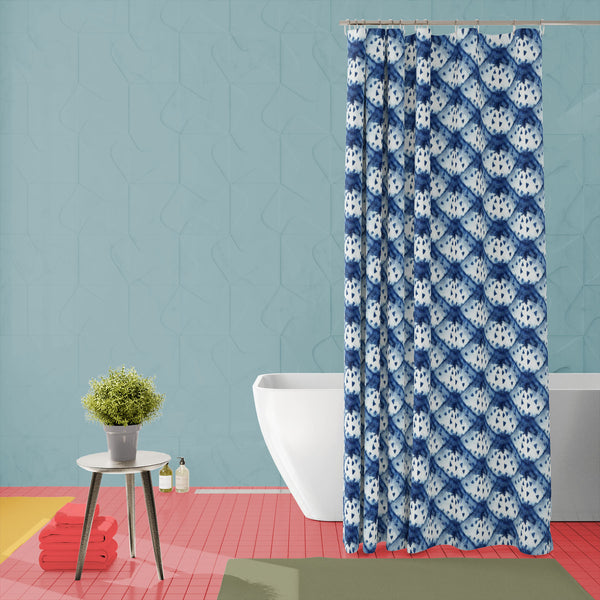 Shibori Indigo Colors D7 Washable Waterproof Shower Curtain-Shower Curtains-CUR_SH_EL-IC 5017154 IC 5017154, Abstract Expressionism, Abstracts, Art and Paintings, Black and White, Culture, Decorative, Ethnic, Fashion, Illustrations, Japanese, Paintings, Patterns, Retro, Semi Abstract, Shibori, Signs, Signs and Symbols, Traditional, Tribal, Watercolour, White, World Culture, indigo, colors, d7, washable, waterproof, polyester, shower, curtain, eyelets, dye, 1960, abstract, art, artistic, backdrop, background