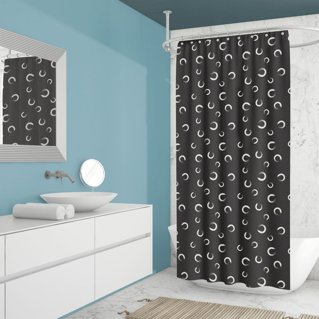 Black & White Enso Symbol Washable Waterproof Shower Curtain-Shower Curtains-CUR_SH_EL-IC 5017182 IC 5017182, Abstract Expressionism, Abstracts, Ancient, Art and Paintings, Black, Black and White, Calligraphy, Chinese, Circle, Culture, Digital, Digital Art, Ethnic, Graphic, Historical, Illustrations, Japanese, Medieval, Modern Art, Patterns, Retro, Semi Abstract, Signs, Signs and Symbols, Splatter, Symbols, Traditional, Tribal, Vintage, Watercolour, White, World Culture, enso, symbol, washable, waterproof, 