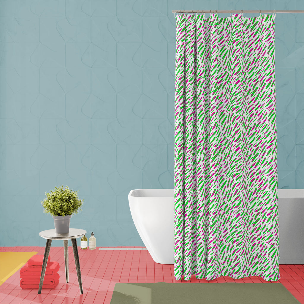 Abstract Stripes D4 Washable Waterproof Shower Curtain-Shower Curtains-CUR_SH_EL-IC 5017201 IC 5017201, Abstract Expressionism, Abstracts, Animals, Black and White, Digital, Digital Art, Dots, Fashion, Geometric, Geometric Abstraction, Graphic, Hand Drawn, Illustrations, Patterns, Semi Abstract, Stripes, White, abstract, d4, washable, waterproof, shower, curtain, psychedelic, skin, active, animal, brushstroke, colorful, diagonal, ditsy, elegant, feminine, fragment, funky, geo, gift, card, green, hand, drawn