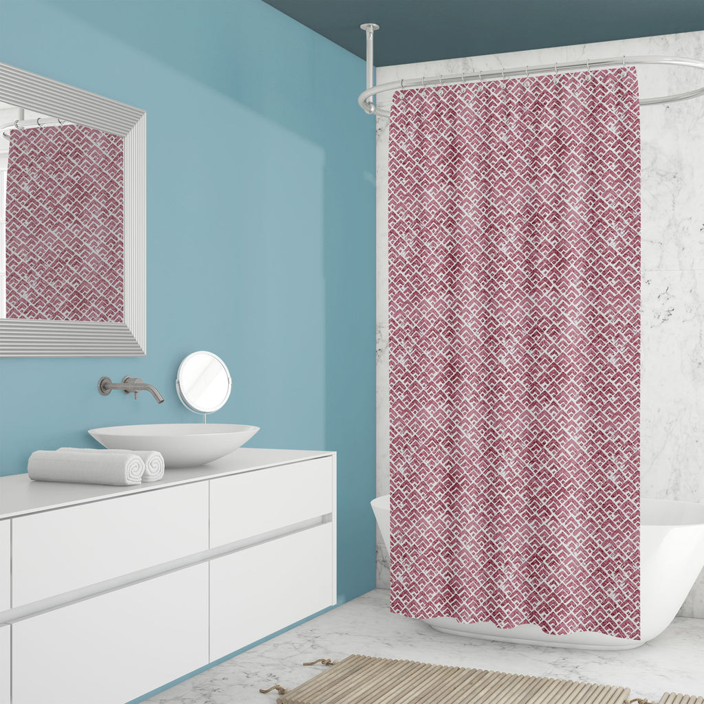 Pink White Grunge Style Washable Waterproof Shower Curtain-Shower Curtains-CUR_SH_EL-IC 5017226 IC 5017226, Ancient, Black and White, Chevron, Decorative, Diamond, Drawing, Geometric, Geometric Abstraction, Historical, Illustrations, Medieval, Modern Art, Patterns, Vintage, White, pink, grunge, style, washable, waterproof, shower, curtain, brush, creative, decor, drawn, elegant, fabric, illustration, ink, line, modern, paint, pattern, repeat, rhombus, scribble, seamless, shape, simple, stroke, textile, tile